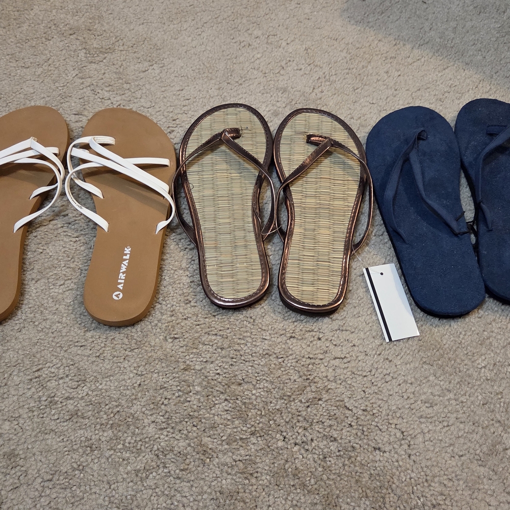 Set of Three Stylish Flip Flops